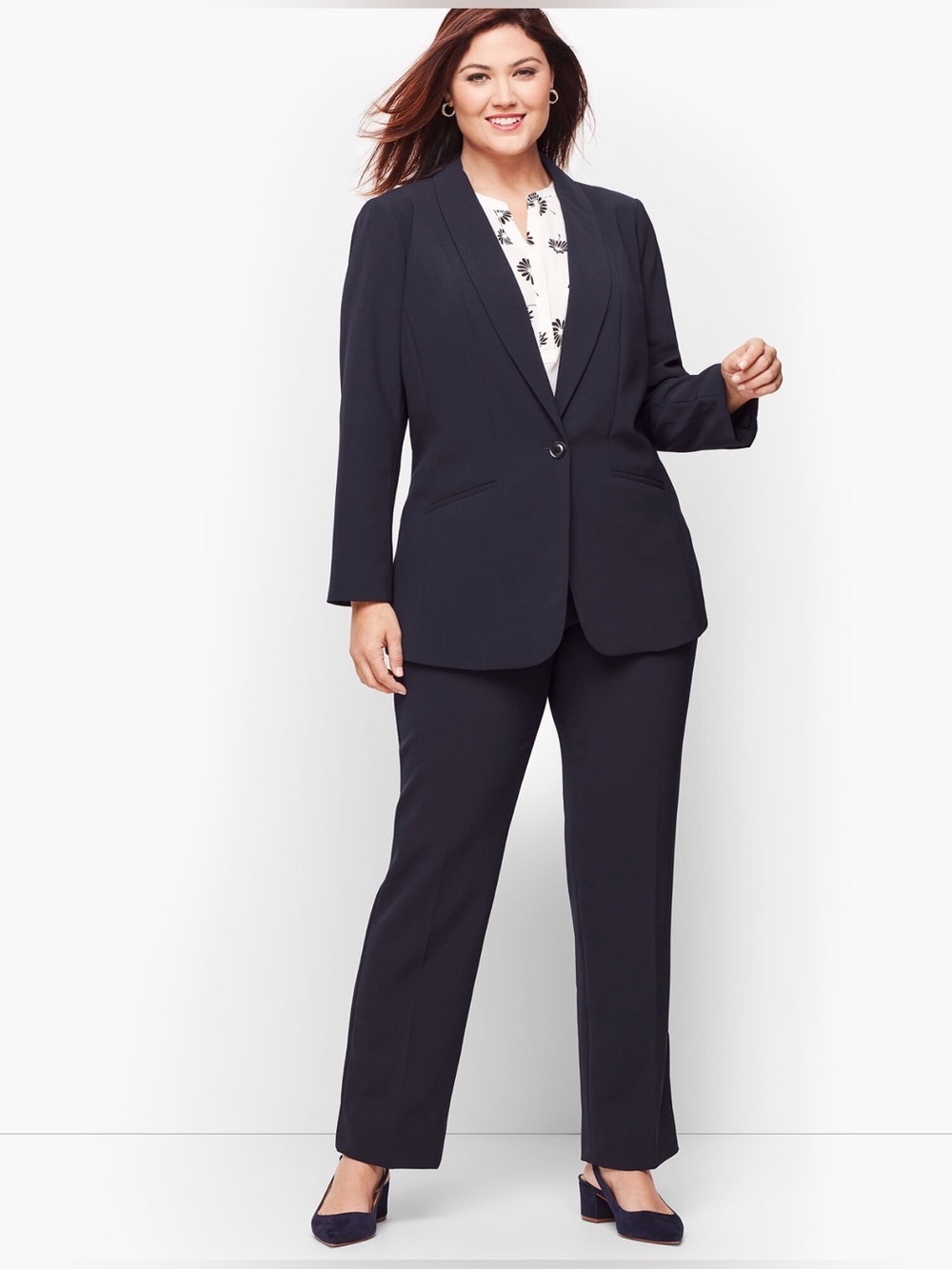 Talbots Navy Straight-Leg Dress Pants